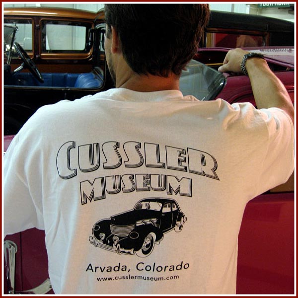 White Museum T-shirt with 1937 Cord - back